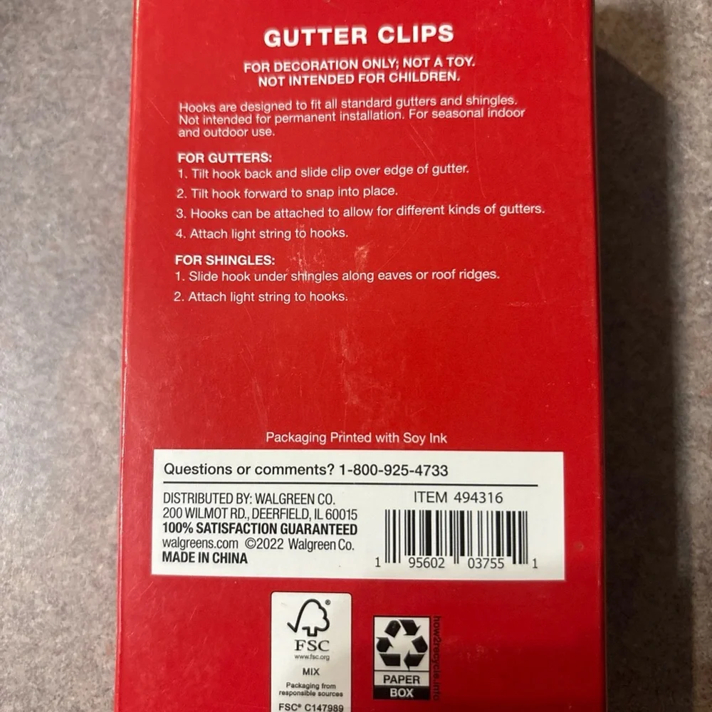 Red Christmas light Gutter Clips